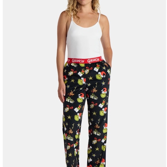 Dr. Seuss Women's The Grinch Print Velour Sleep Pants - Picture 3 of 10